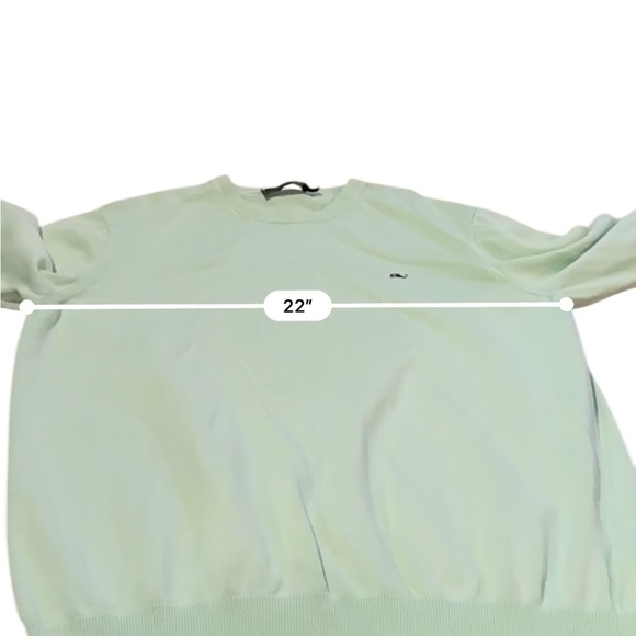 Vineyard Vines Garment-Dyed Cotton Long Sleeve Crewneck Sweater in Mint‎ Green L - Picture 8 of 9